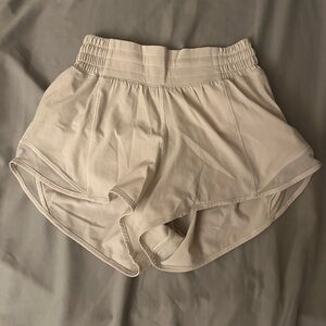 Lululemon “bone” hotty hot high rise shorts size 2